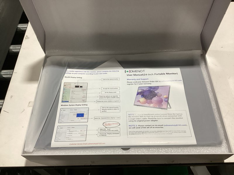 Condition photo showing As Is for 4k large portable monitor 24“ travel monitor uhd 3840*2160 120% srgb external second screen for macbook laptop desktop mini pc w/stand vesa hdmi usb-c gaming display for ps5/xbox devices(o2401) (4k)