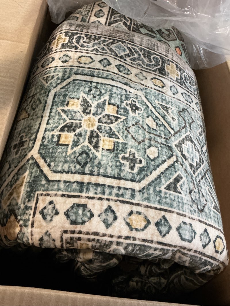 Condition photo showing Good Condition for ruaruarug area rug non slip machine washable ultra soft living room/bedroom/kitchen/outdoor/classroom silver, 8'×10' silver 8' x 10' (rectangular)