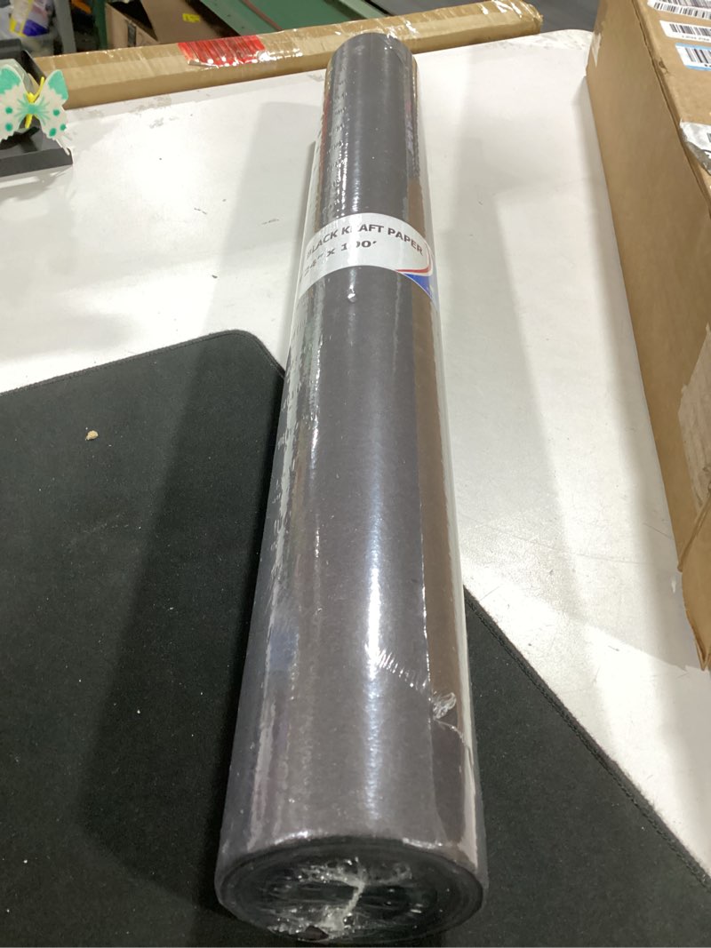 Condition photo showing New/Like New for black paper roll 24" x 1200" (100 feet) - usa-made 50lb thick kraft paper for packing, moving, shipping, wrapping, crafts, arts, birthday party - 100% recycled gift wrap material by idl packaging black 24"x100' (#50 thick) pack of 1