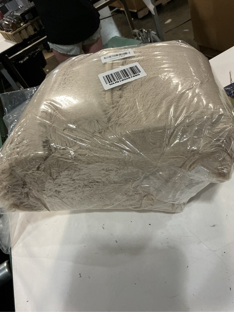 Condition photo showing Good Condition for ophanie area rugs for bedroom, christmas upgrade non-slip ivory fluffy soft shag living room carpet, indoor floor 4x6 fuzzy shaggy living room plush nursery rug for kids home dorm decor aesthetic 2- ivory rectangular 4' x 6' (rectangular)