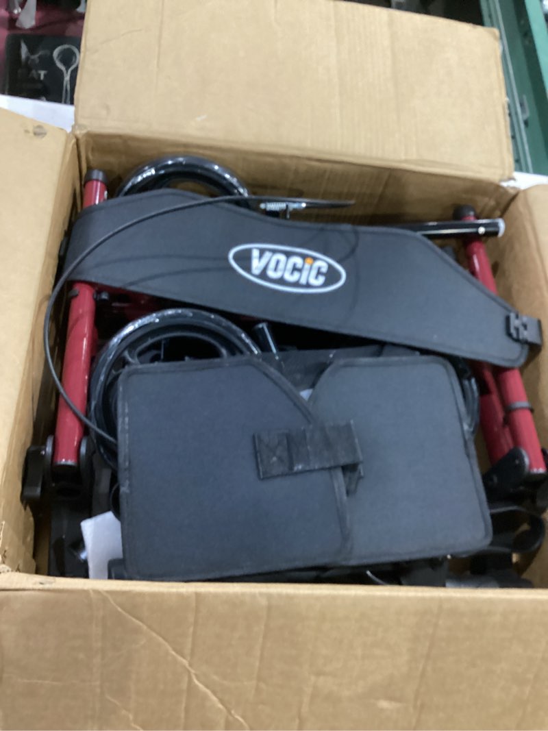Condition photo showing Good Condition for VOCIC Walkers for Seniors, Z21 Rollator Walker with Seat Supports 350lb, 8" Big Wheels for All Terrain, Ergonomic Arc Seat & 6" Ultra Backrest Foldable Walker, Dual Height Adjustment, Lightweight 2025 Ruby Red 350 Pound