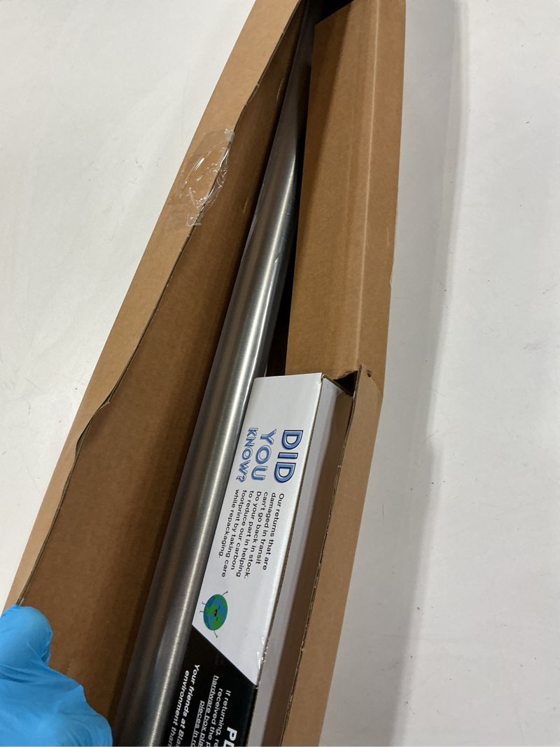 Condition photo showing As Is for BlastHome® Non-Adjustable Luxury Curtain Rods for Windows, 1 ¼” Rod Set, 4 foot Fixed Length, Brushed Nickel Single Rod Brushed Nickel 4 foot