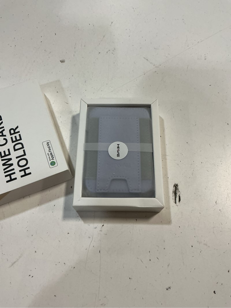 Condition photo showing New/Like New for hiwe for magsafe wallet with find my, women magnetic wallet for iphone 17/16/15/14/13/12 series, zipper accordion, leather rfid, lilac lilac minimalist