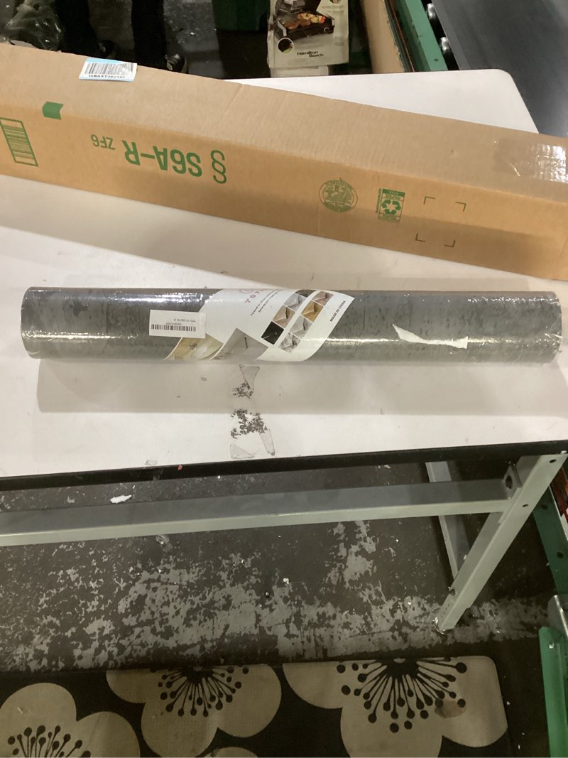 Condition photo showing New/Like New for TOTIO Wide Grey Concrete Wallpaper Peel Stick 24x708inch Matte Thicken Waterproof Adhesive Dark Gray Cement Textured Contact Paper Vinyl Wall Paper for Store Rental House Industrial Style Cement Gray