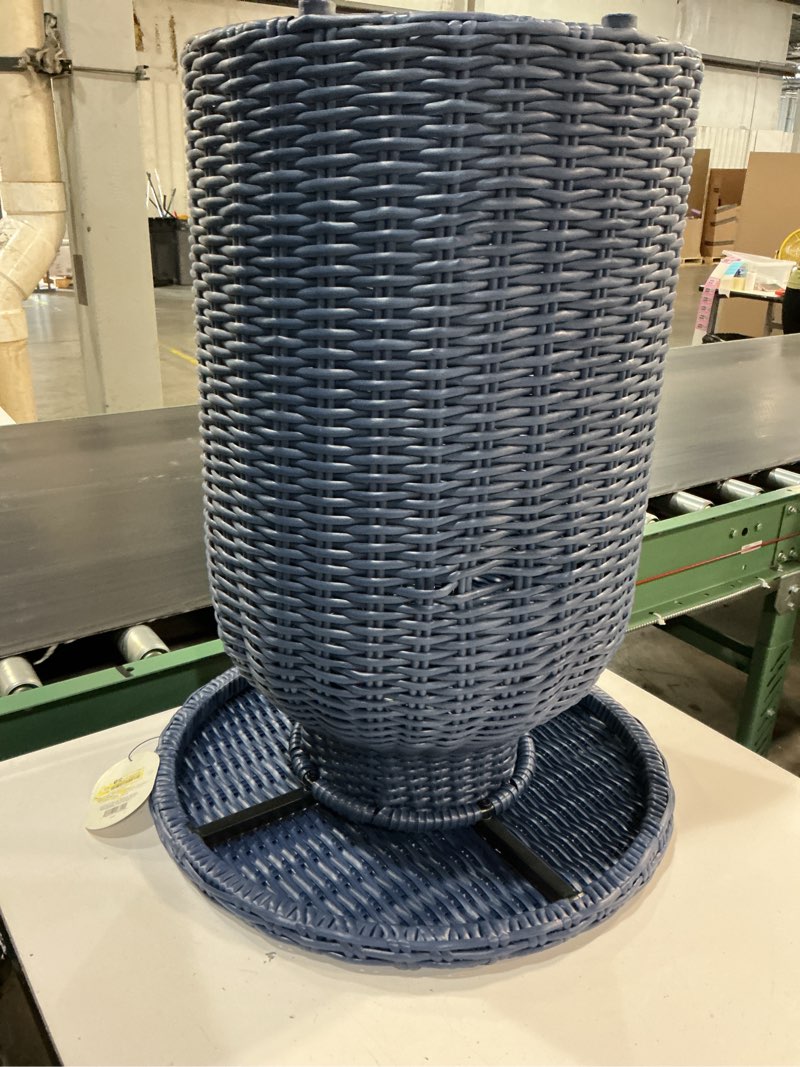 Condition photo showing Good Condition for  all-weather wicker round monochromatic outdoor patio bistro table navy 