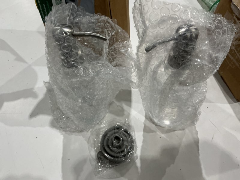 Condition photo showing Good Condition for clear glass soap dispenser with brushed nickel pump 2 pack, 2 x 11 oz liquid soap dispenser cylindrical with stainless steel pump for dish hand soap bathroom kitchen vanity countertop 2x11oz-cylindrical brushed nickel
