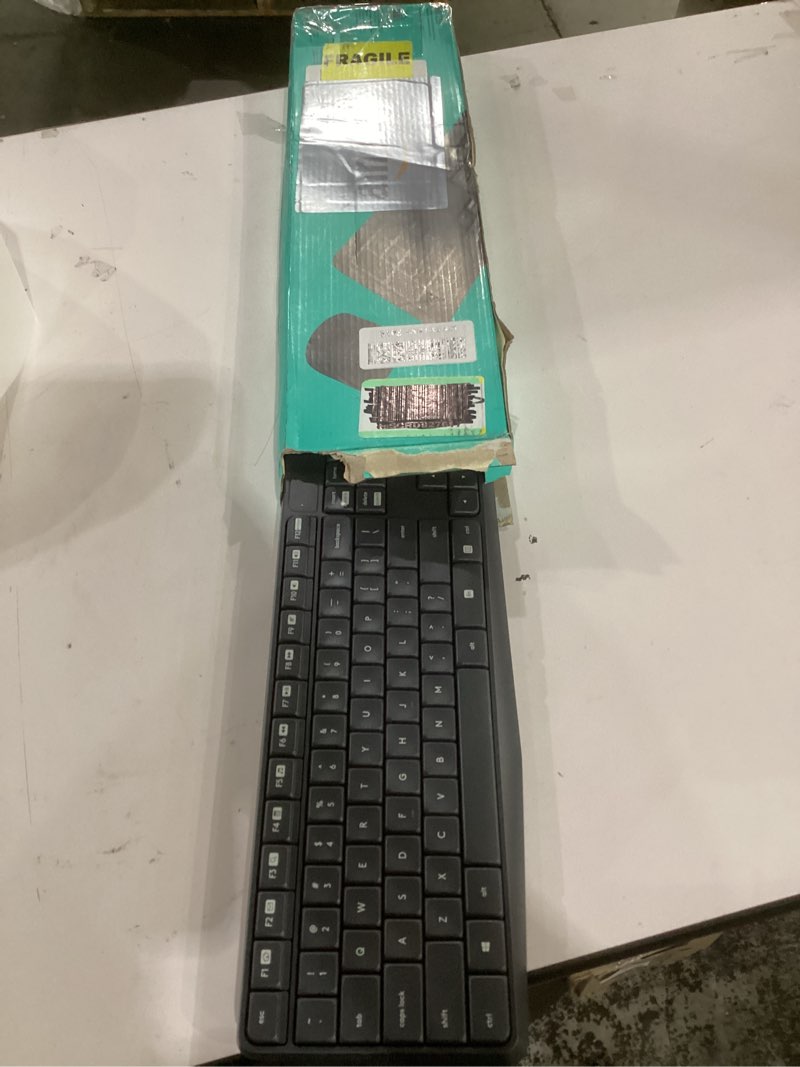 Condition photo showing Good Condition for logitech mk235 wireless keyboard and mouse combo for windows, 2.4 ghz wireless unifying usb receiver, 15 fn keys, long battery life, compatible with pc, laptop
