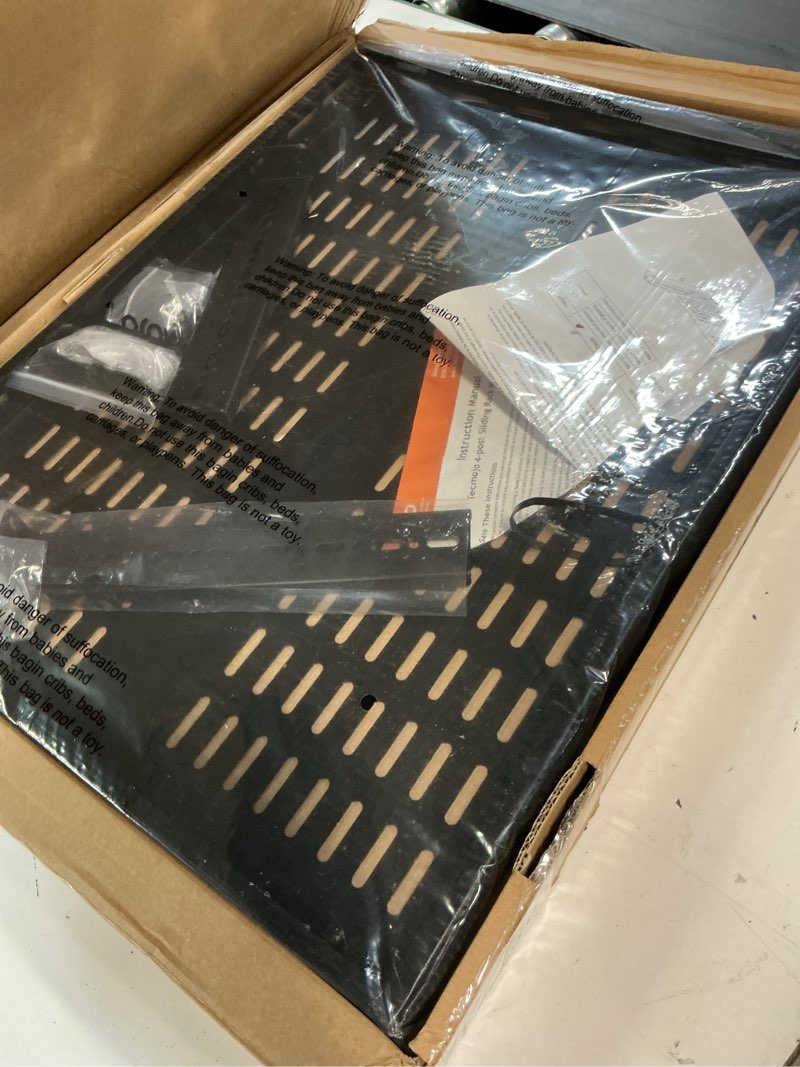 Condition photo showing Good Condition for tecmojo 1u 4-post vented server rack mount shelf,21.7in deep with adjustable depth 13.5-31.8 inch,supports to 242 lbs,universal tray for 19 inch av/network equipment rack,black
