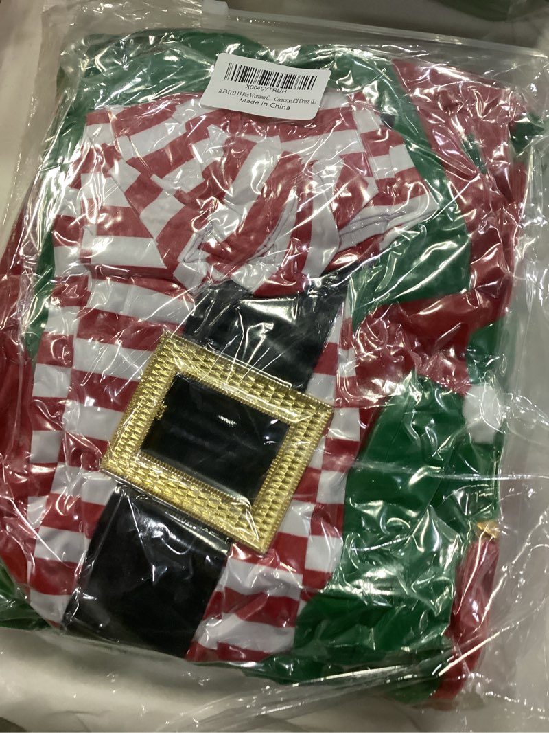 Condition photo showing New/Like New for 13Pcs Women Christmas Elf Costume Set,Santa's Helper Costume,Green Christmas Elf Dress,Xmas Elf Party Cosplay Large