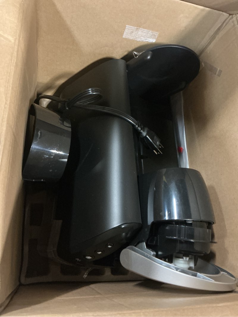 Condition photo showing As Is for keurig k-compact single-serve k-cup pod coffee maker, with 3 brew sizes, smart start feature, 36oz removable reservoir, black