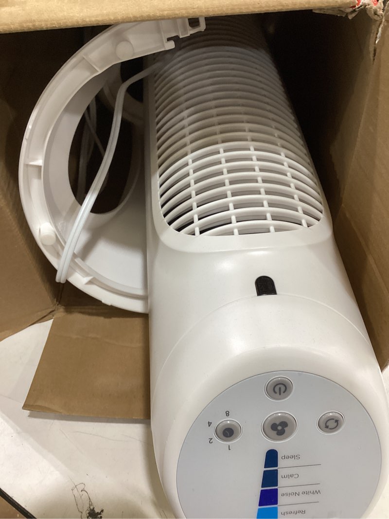 Condition photo showing As Is for honeywell quietset whole room oscillating tower fan with remote, white, hyf260