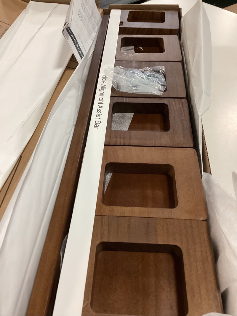 Condition photo showing Good Condition for Upgraded Thick Floating Shelves - 24 Inch Multi-Use Wall-Mounted Bookshelves for Kids and Nursery, Ideal for Books, Toy, Spice Rack, Decor - Walnut Brown Walnut Brown 23.60 Inch