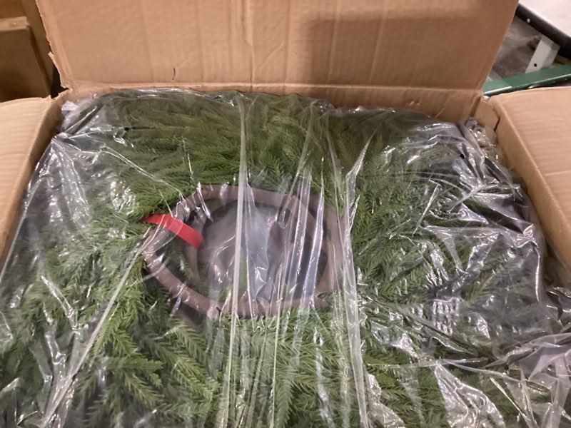 Condition photo showing New/Like New for Christmas Garlands Norfolk Pine Garland Artificial Faux Greenery Garland for Holiday Indoor Mantle Decor (8 Pcs,9 Feet) 9 feet 8