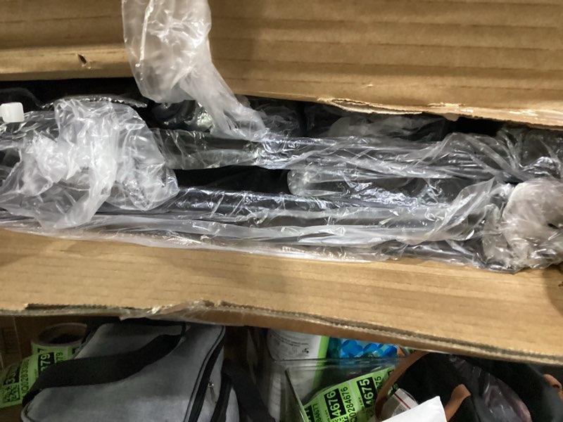 Condition photo showing Good Condition for storage shelves, 5-tier metal shelving unit with adjustable feet, compact shelf organizer for garage, kitchen, pantry and closet organization,17.7" x 11.8" x 56.3", black black 17.7" x 11.8" x 56.3"