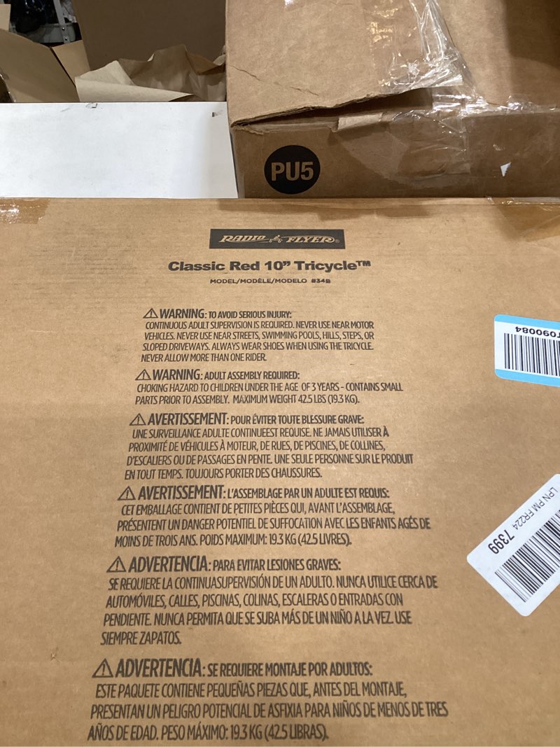 Condition photo showing New/Like New for Radio Flyer Classic 10 Inch Toddler Tricycle with Rubber Tires and Steel Frame, Red | Toddler, Rubber Tires, Steel Frame Split Single Deck Red