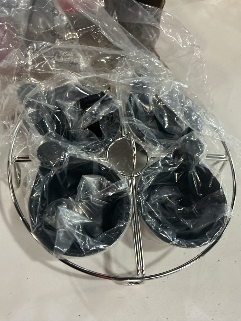 Condition photo showing New/Like New for modern innovations stainless steel 4-cup egg poacher tray - complimentary silicone mitt - egg poacher insert for poaching eggs & eggs benedict - poached egg maker compatible with most pans 4 egg cups tray