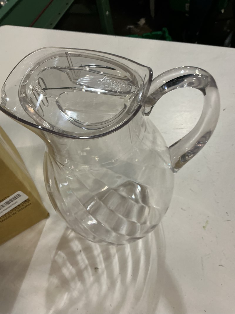 Condition photo showing Good Condition for amazing abby - bubbly whirly grand - plastic pitcher (96 oz, 3 quart), clear water pitcher with lid, fridge jug, bpa-free, shatter-proof, great for iced tea, sangria, lemonade, juice, milk, and more