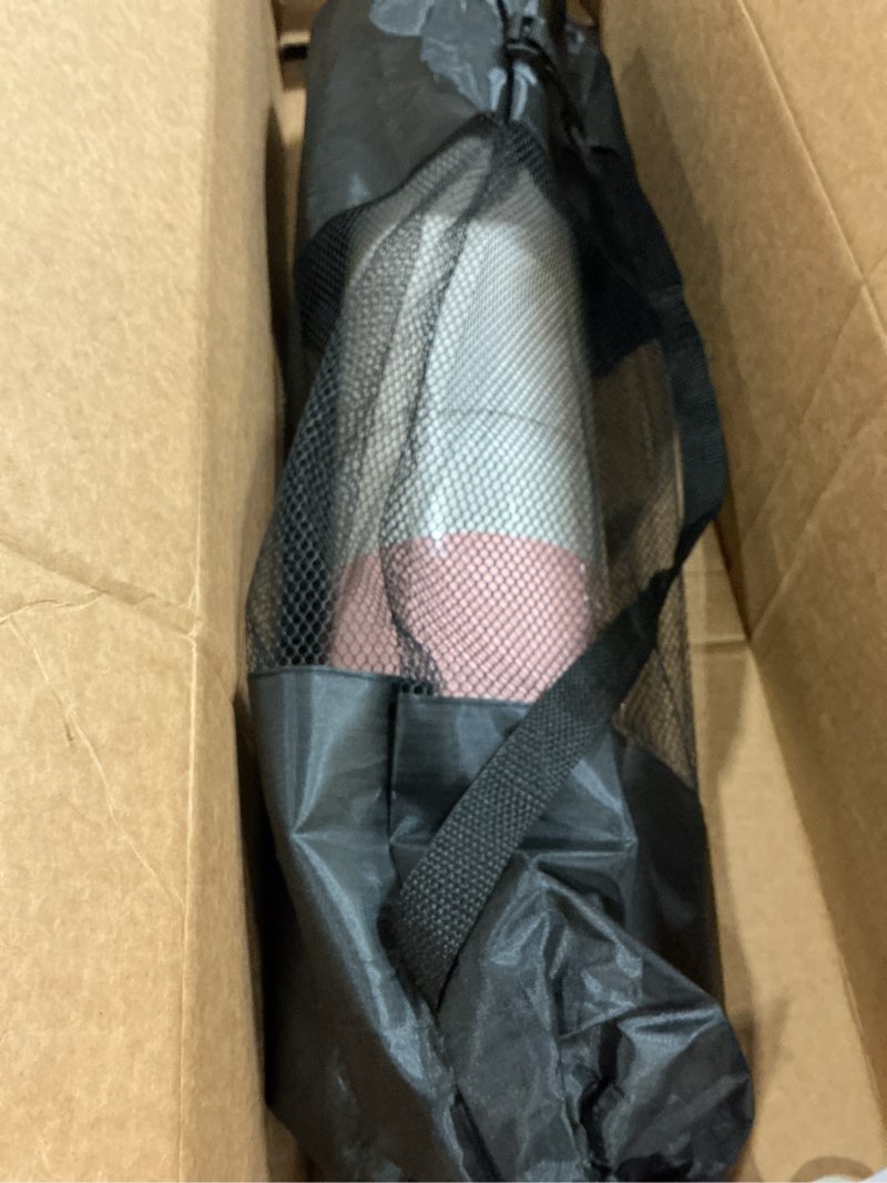 Condition photo showing New/Like New for yoga mat non slip, pilates fitness mats, eco friendly, anti-tear 1/4" thick yoga mats for women, exercise mats for home workout with carrying sling and storage bag 72"x24" parfait pink & gray