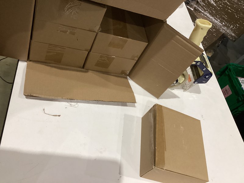 Condition photo showing As Is for Heavy Duty Passage Door Handle, Door Lever with Rectangular Design, Non-Locking for Hallway Closet, Easy Installation, Satin Nickel, 6 Pack 6 Brushed Nickel