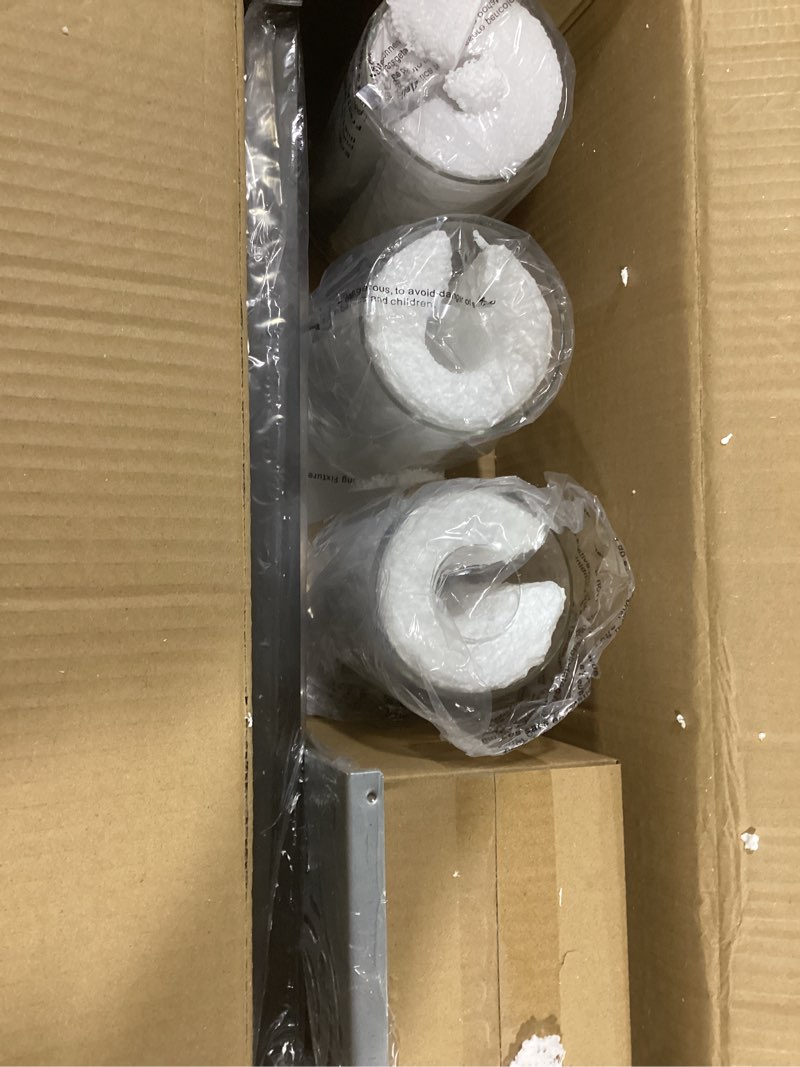 Condition photo showing Good Condition for Espird Bathroom Vanity Light, 3 Light Matte Black Vanity Lights with Clear Glass Shade, 22in Modern Wall Sconces, Bathroom Lighting Fixtures Over Mirror for Living Room Black 3 light