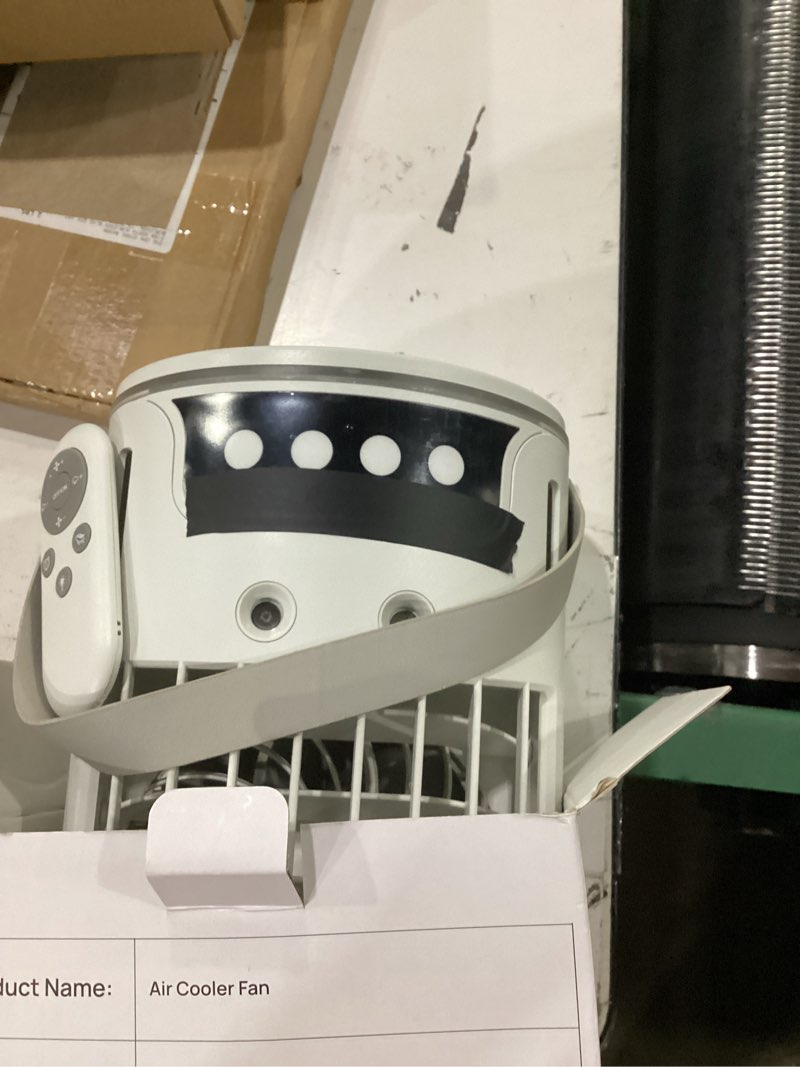 Condition photo showing As Is for portable air conditioners fan, 1200ml personal evaporative air cooler with water tank, ice cooling fan, mini desk swamp cooler for bedroom, office, dorm, home