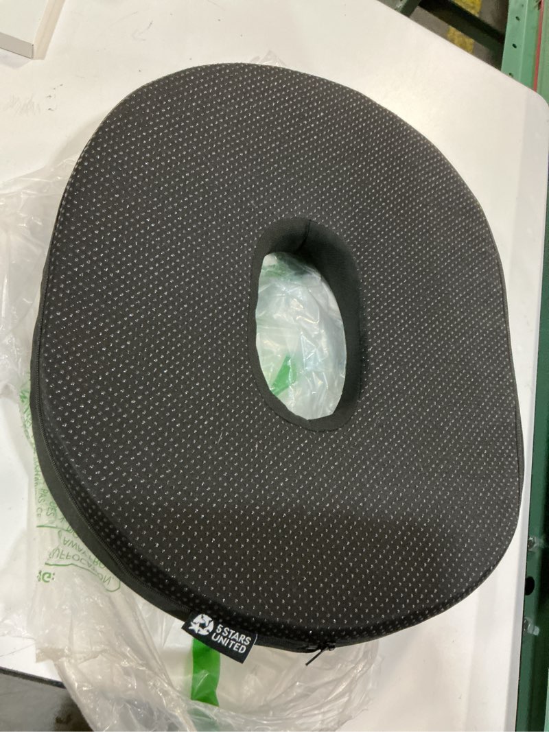 Condition photo showing Good Condition for 5 stars united donut pillow hemorrhoid tailbone cushion – large floor cushion for pain relief – coccyx, prostate, sciatica, pelvic floor, pressure sores, pregnancy, postpartum recovery, black black large