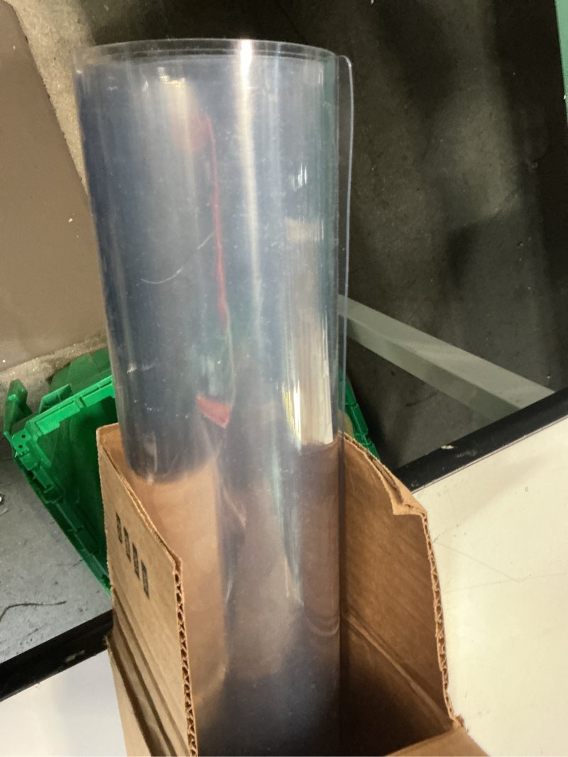 Condition photo showing As Is for NECAUX Custom 20 x 59 Inch Clear Table Cover Protector, 1.5mm Thick Plastic Waterproof Heavy Duty Table Pad Desk Mat Desk Protector for Coffee Table, Writing Desk, Sofa Table, Media Stand, Countertop