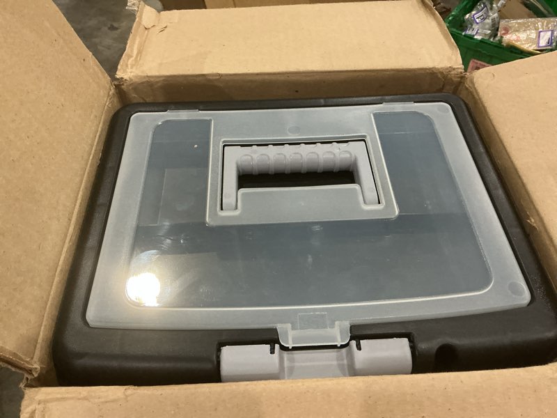 Condition photo showing Good Condition for storex file storage box translucent storage lid, black 1-pack (61504f01c)