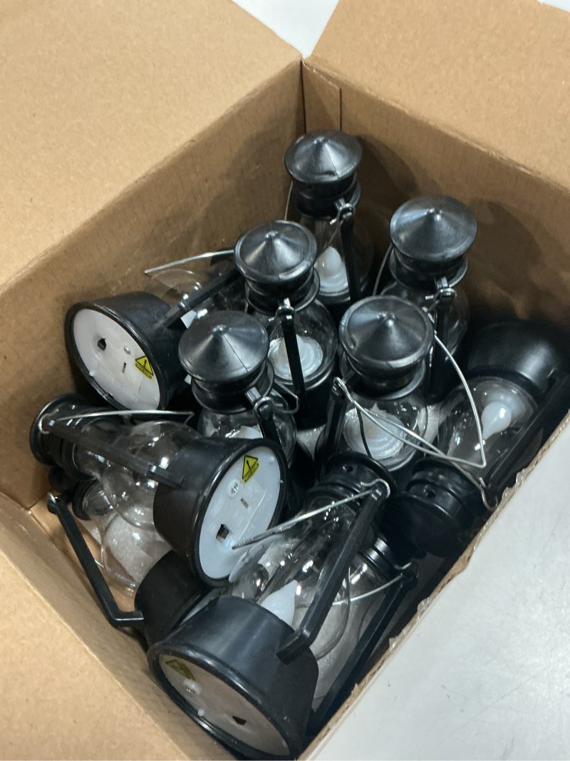 Condition photo showing As Is for 12 pack mini lantern for little cowboy centerpieces tables ideas western party favor decorations wedding decor camping with 4inch flickering led candle, vintage table toppers decorative