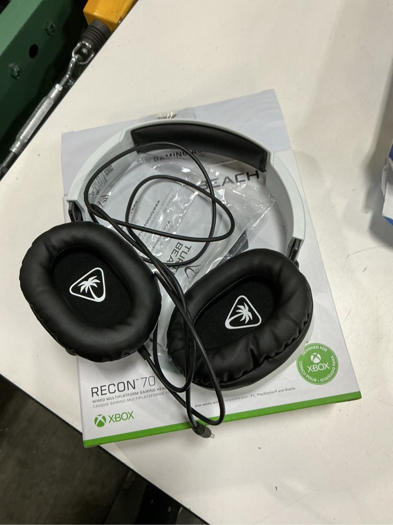 Condition photo showing As Is for turtle beach recon 70 gaming headset 2024 for xbox series x/s, xbox one, ps5, ps4, nintendo switch, pc & mobile - white