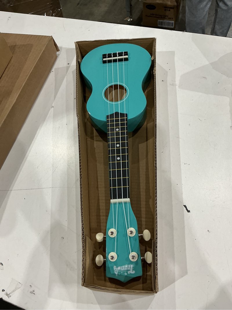 Condition photo showing New/Like New for trendy soprano saint patrick's day ukulele for beginners 21 inch hawaiian wood ukuleles for adult student starter four strings guitar (light blue)