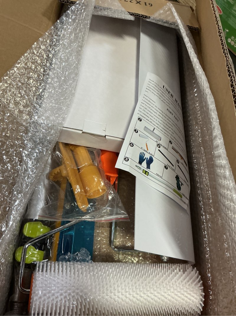 Condition photo showing Good Condition for QWORK Self-Levelling Cement Tool Kit, Floor Construction Roller Spike Shoes, Epoxy Floor Paint Tool, Stainless Steel Scraper Self-Leveling Rake