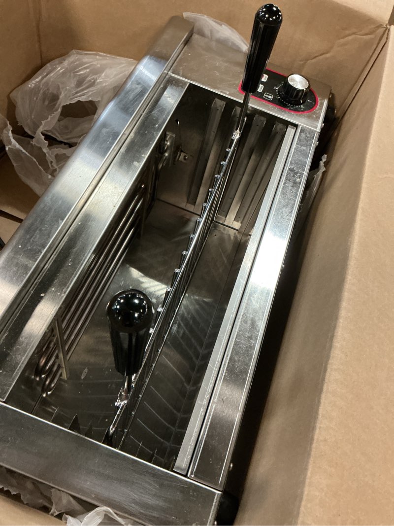 Condition photo showing As Is for electric cheese melter grill, 110v 1500w commercial salamander broiler stainless steel cheese melter machine countertop salamander broiler for melt cheese, toast sandwiches, countertop cheese melting