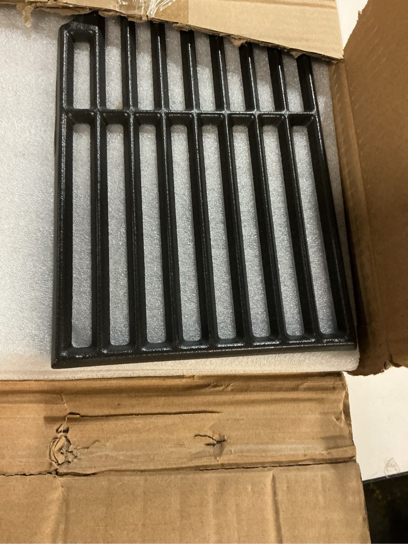 Condition photo showing Good Condition for Cast Iron Grill Grates for Charbroil Performance 4/5 Burner Grill 463347017 463349917 463347418 463377017 463342119 463376217 463335517 463347519 463347518, Cooking Grids for G470-0002-W2 G470-0003-W1 18"x25"performance 4 burner