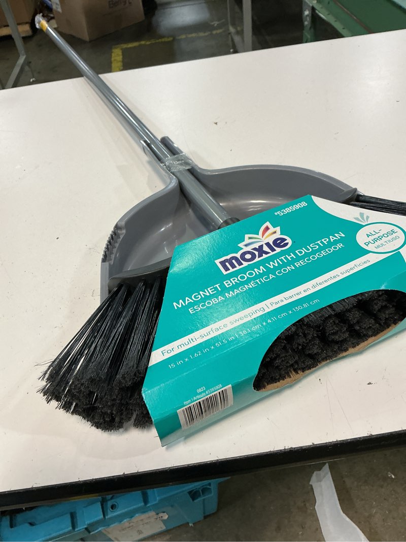Condition photo showing New/Like New for moxie 15-in poly fiber multi-surface all-purpose upright broom