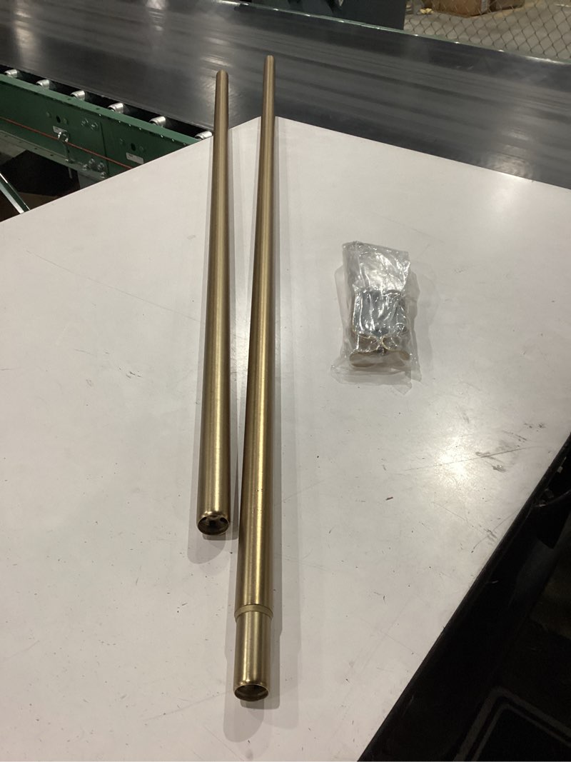 Condition photo showing Good Condition for ivilon drapery window curtain rod - end cap style design 1 inch pole. 48 to 86 inch color warm gold 48 to 86 in.