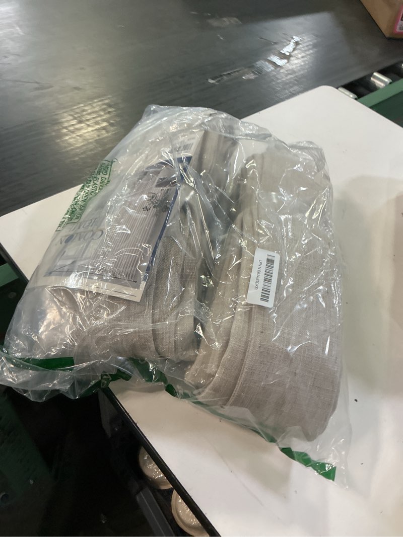 Condition photo showing Good Condition for pinch pleated linen curtains 96 inches long 2 panels for living room bedroom light filtering curtain memory shape trained pinch pleat thick linen drapes back tab with hooks clip rings taupe 40"w x 96"l (pack of 2) taupe