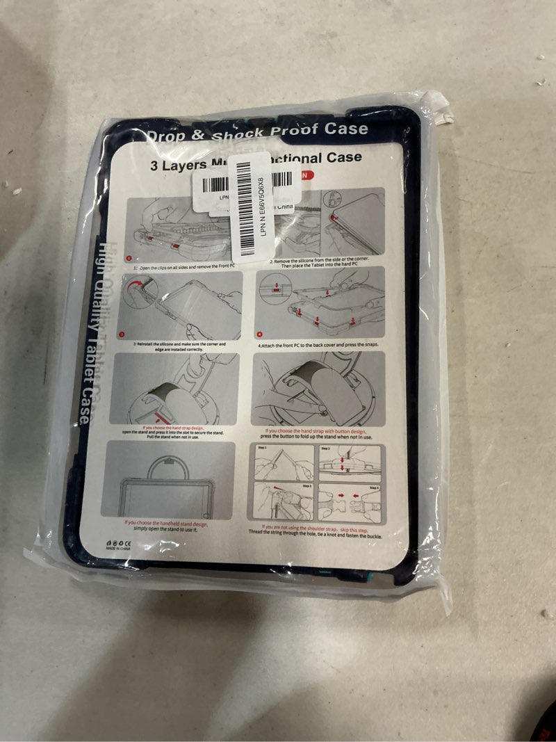 Condition photo showing Good Condition for batyue for ipad 9th/ 8th/ 7th generation case (ipad 10.2 inch rugged case 2021/2020/2019) with screen protector, rotating stand/pencil holder/carrying shoulder strap (navy blue) h-ring kickstand(navyblue)