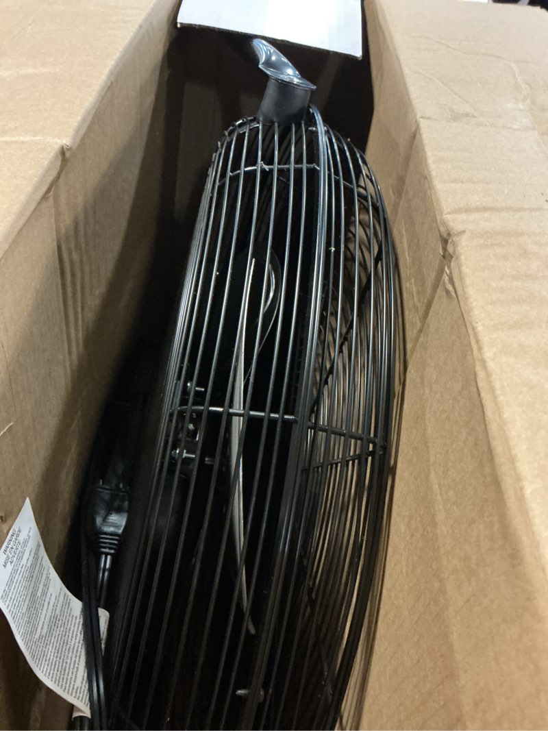 Condition photo showing As Is for utilitech 20-in 120-volt 3-speed high velocity indoor black floor fan