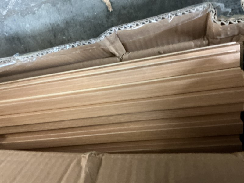 Condition photo showing Good Condition for art3d slat wood wall paneling for interior and ceiling decoration - pack of 4pcs + 1pc end-trim, size 108 x 5.7in.- oak