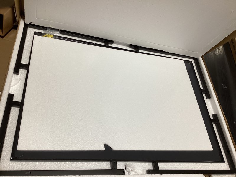 Condition photo showing New/Like New for Large Wall Mirror for Living Room, 28"x40" Decorative Wall Mirror for Over Sink, Tempered Glass Mirror with Metal Frame for Bedroom, Black Mirror, Horizontal/Vertical 40"L x 28"W Black