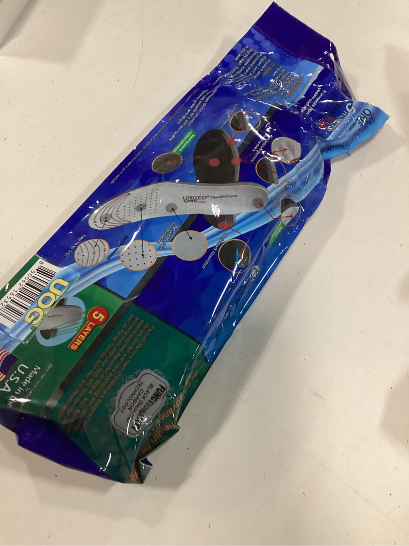 Condition photo showing New/Like New for UOG Heavy Duty Memory Foam Insoles –Balance & Posture While You Walk. Pain Relief, Boosts Circulation, Prevent Odor.Fits Work Boots, Sneakers, & Casual Shoes. Made in The U.S.A. M 4-6 | W 5-8