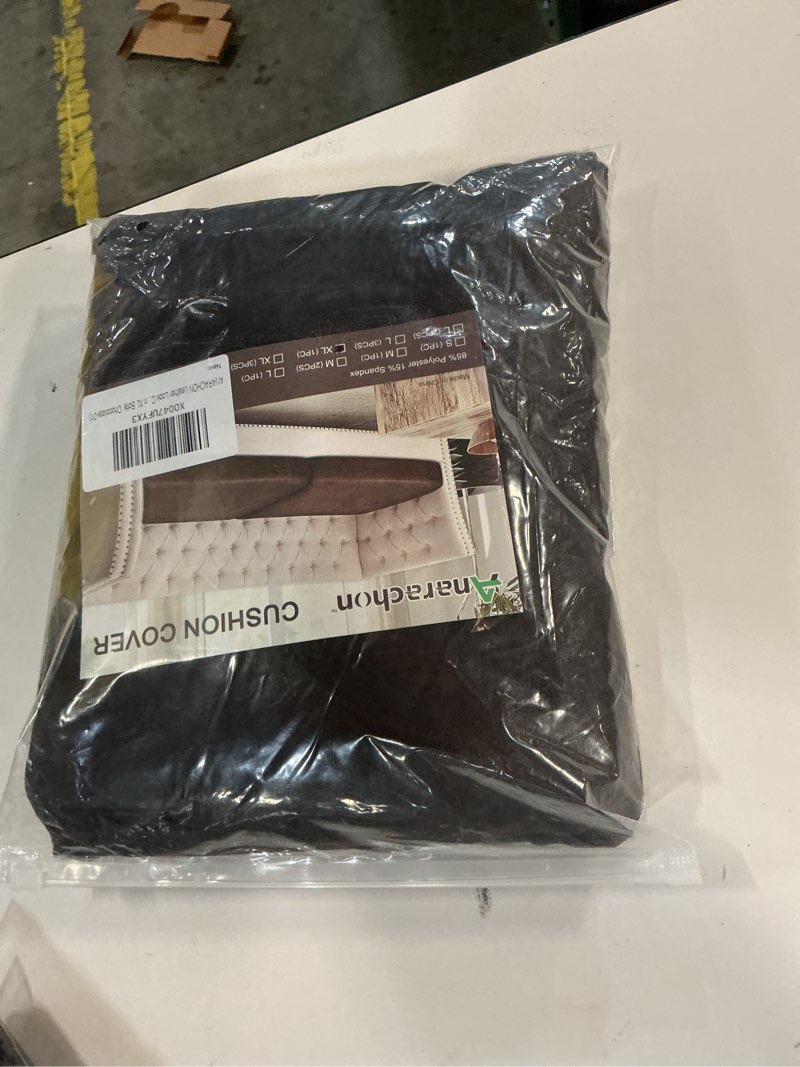 Condition photo showing New/Like New for Leather Look Couch Cushion Covers Sofa Seat Slipcovers Sets Couches Furniture Protector for Sectional Armchair Loveseat Pets Kids Stretch Spandex Fabric (1 Cushion XL Sofa, Chocolate) 1 Cushion XL Sofa 01 Chocolate