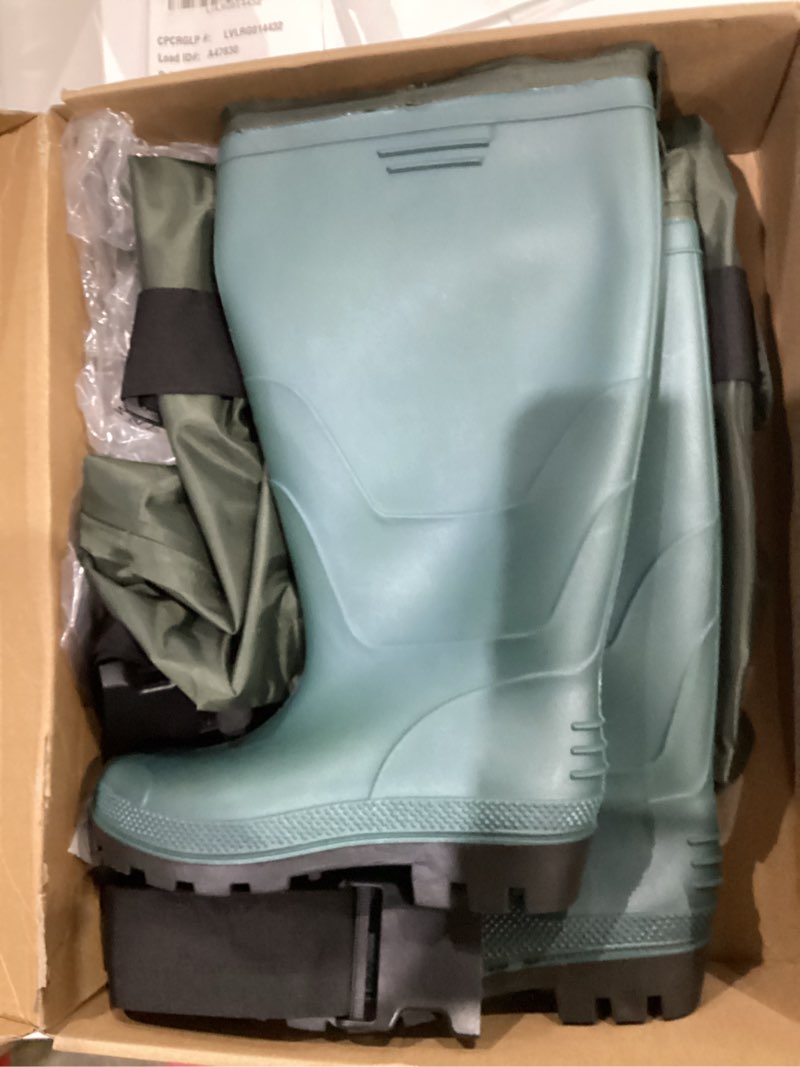 Condition photo showing New/Like New for TIDEWE Bootfoot Chest Wader, 2-Ply Nylon/PVC Waterproof Fishing Hunting Waders with Boot Hanger for Men Women Green Brown M5/W7 Green