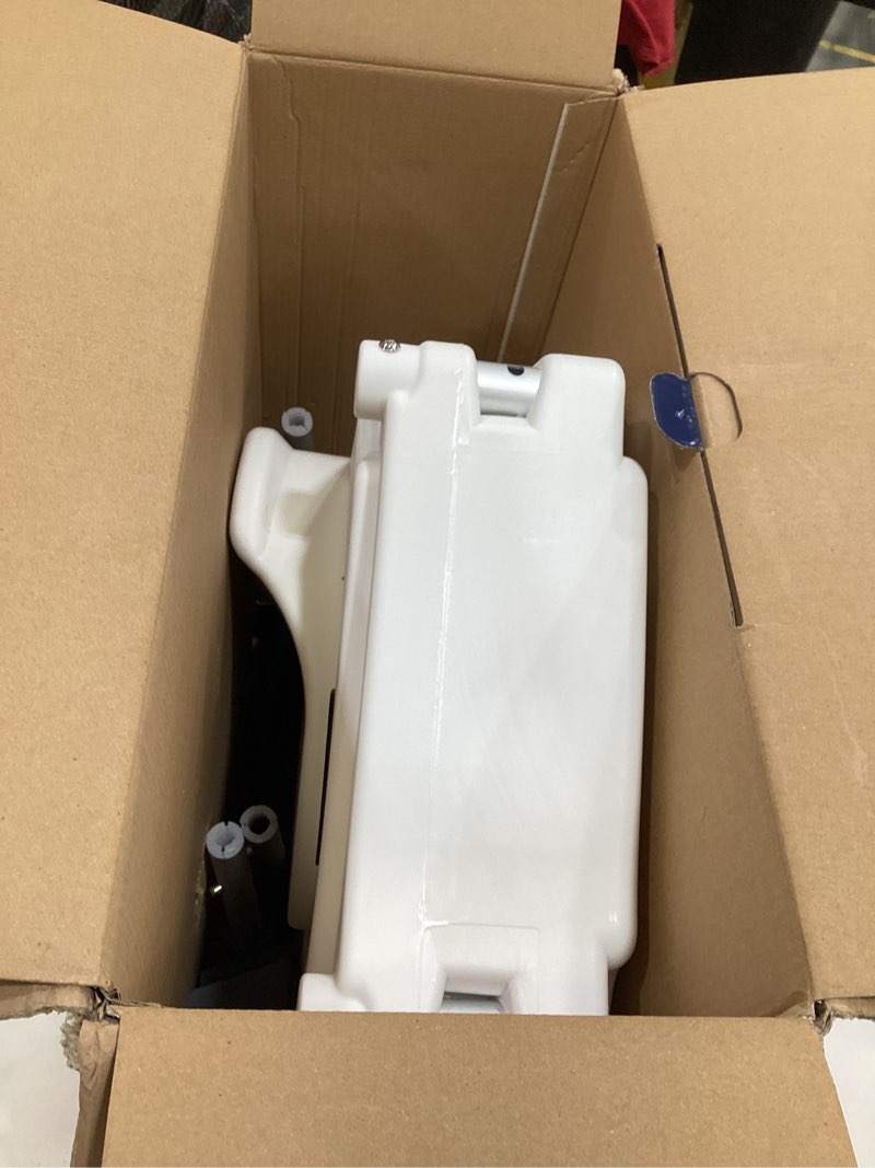 Condition photo showing As Is for drive medical 2-in-1 raised toilet seat with removable padded arms - elevated bathroom safety support - secure locking attachment - easy height assistance - durable construction, standard toilets
