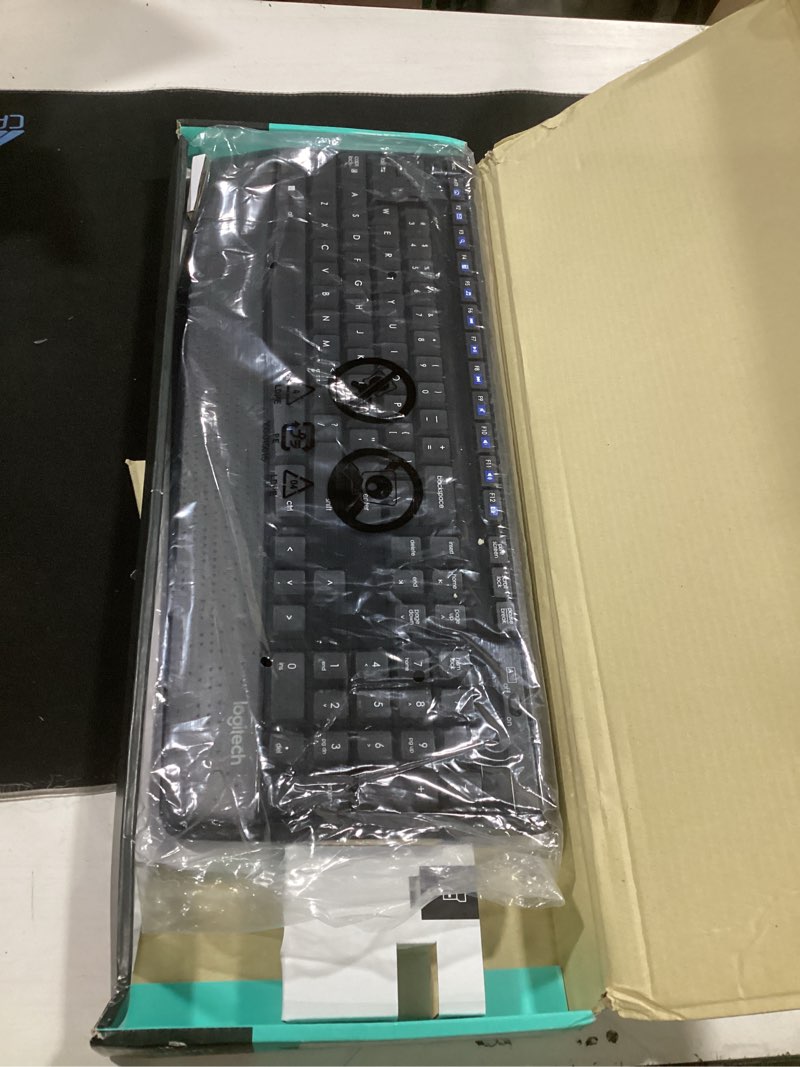 Condition photo showing As Is for (incomplete) logitech mk345 wireless keyboard and mouse combo with palm rest, 2.4 ghz usb receiver, compatible with pc, laptop, black 1