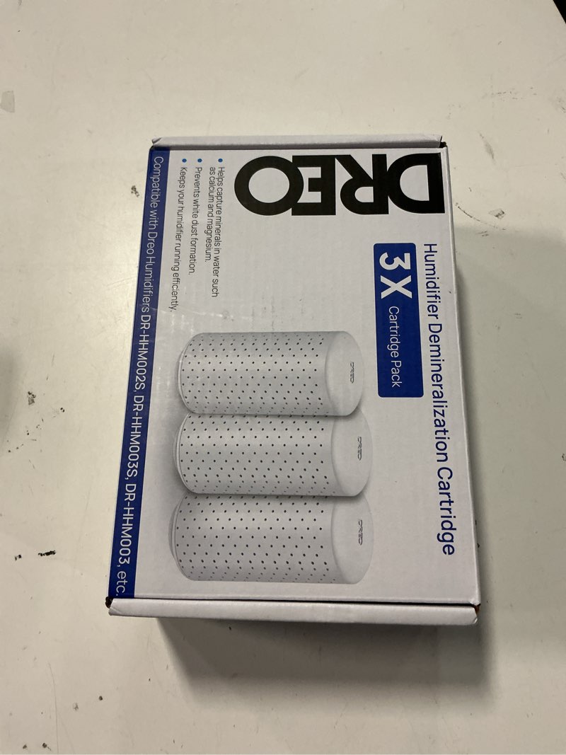 Condition photo showing New/Like New for Dreo Scale-Inhibitor Cartridge 3-Pack for Humidifiers, Compatible with Dreo Humidifiers HM512S/713/713S/717S, Prevent Mineral Build-up, Filter Hard Water, Eliminate White Dust