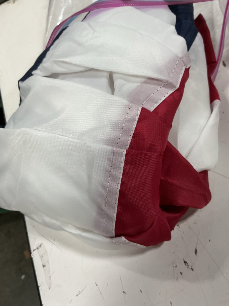 Condition photo showing Good Condition for 2 pack american bunting flags outdoor 2x4 ft, embroidered patriotic bunting for outside 250th anniversary, heavy duty half pleated flag bunting banner with 3 brass grommets 4th of july memorial day 2pc-2x4 ft