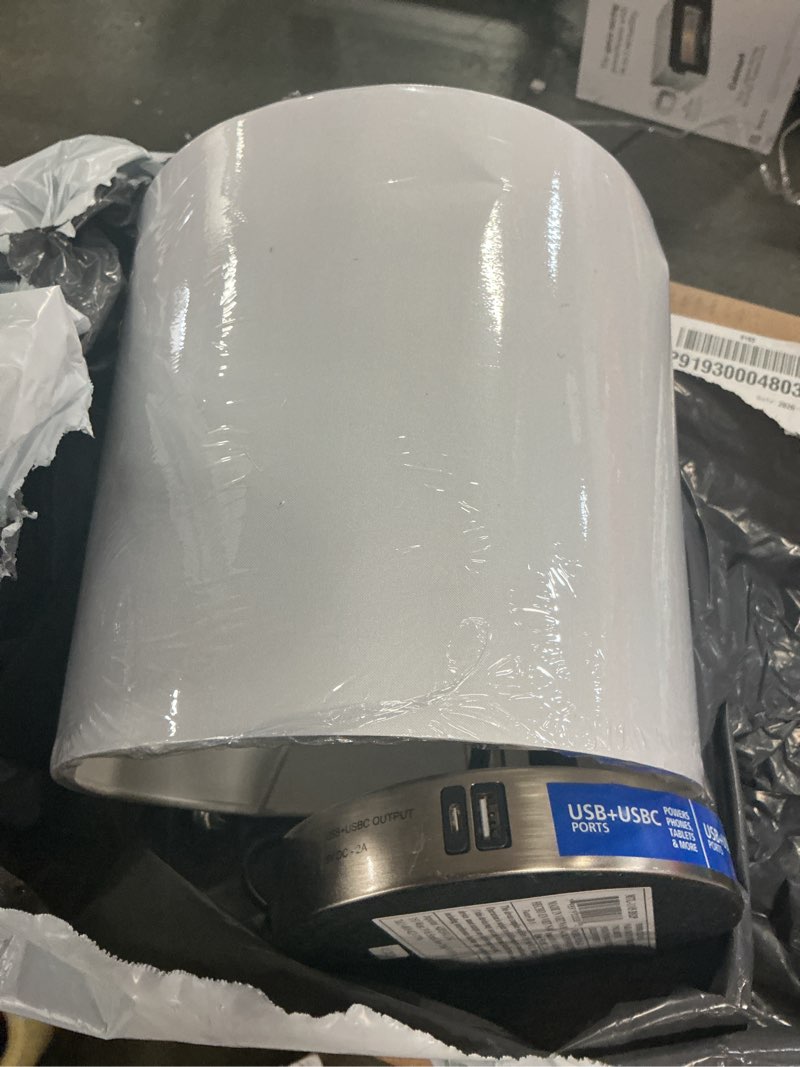 Condition photo showing Good Condition for mainstays 19-inch silver metal stick lamp with usb and usbc ports
