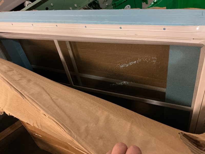 Condition photo showing Good Condition for 2 pack shed windows,36" x 36" sliding windows,flush mount house windows with tempered glass and fiberglass screen for shed, chicken coop, playhouse, household, garage, barns (white) 36"x36" white